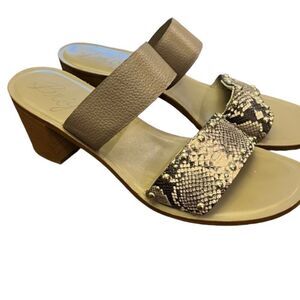 Brighton Thrill Block Heeled Slip On Snake Skin Print Sandals JAG03 Size 8.5
